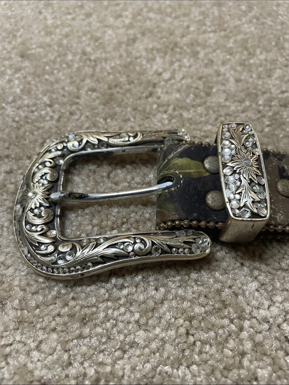 Nocona Rhinestone Western Belt in Camouflage - Size XL